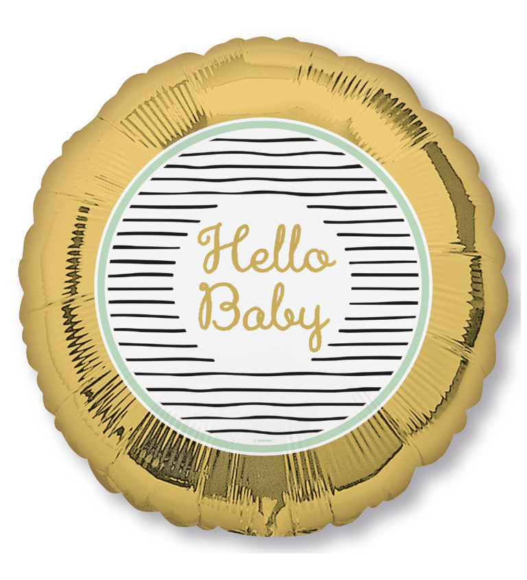 Hello baby balónek - zlatý
