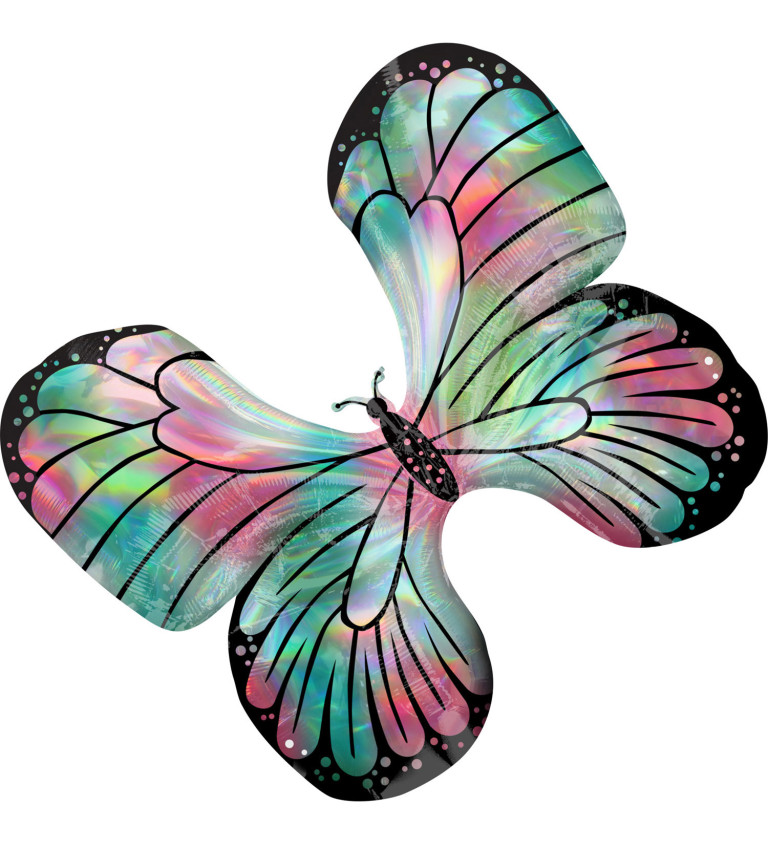 Holograficky motýl - balónek