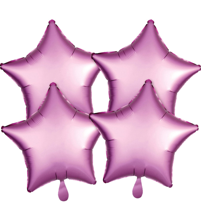 Sada balónků - hvězdy růžové