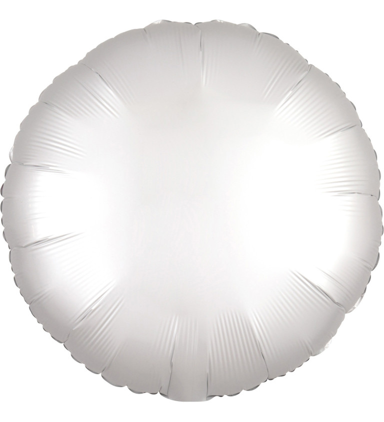Saténový fóliový balónek - bílý