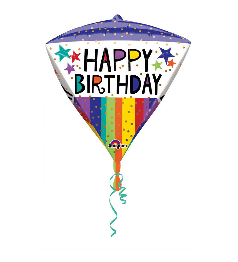 Diamantový balónek - Happy bday