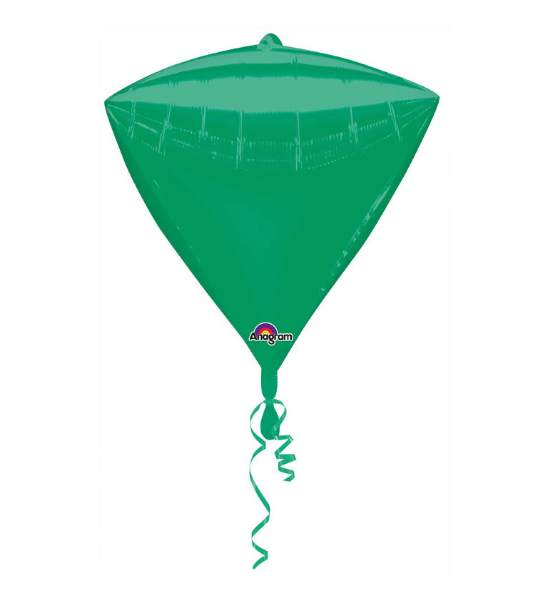 Fóliový balónek ve tvaru diamantu - zelený