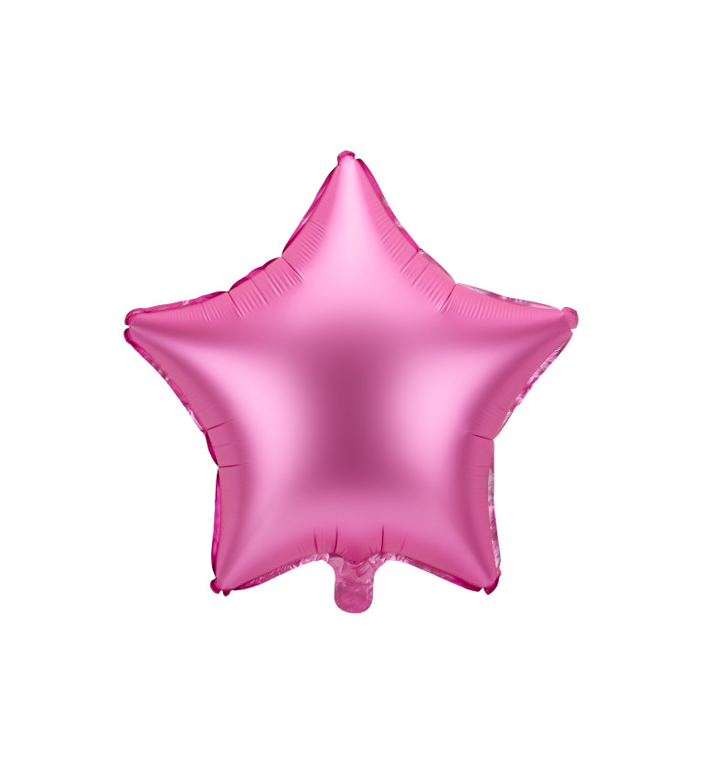 Balónek hvězda - tmavě růžová