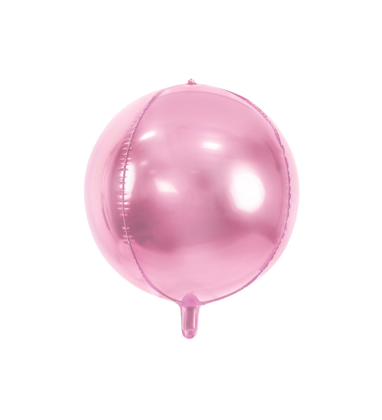 Metalický růžový balon