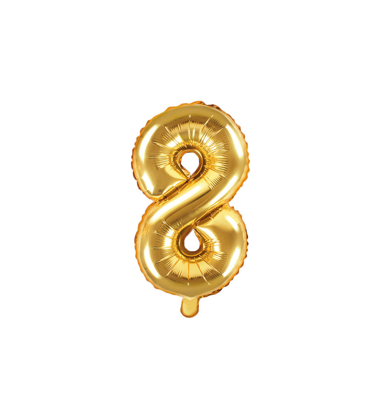 Balónek zlatý číslice 8
