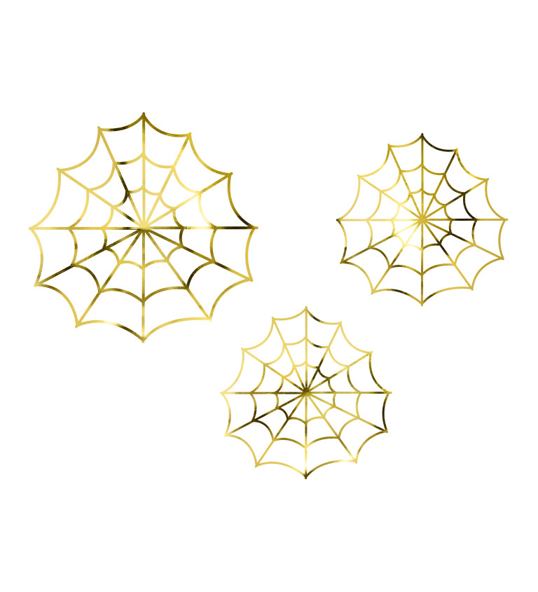 Dekorace pavučina - zlatá