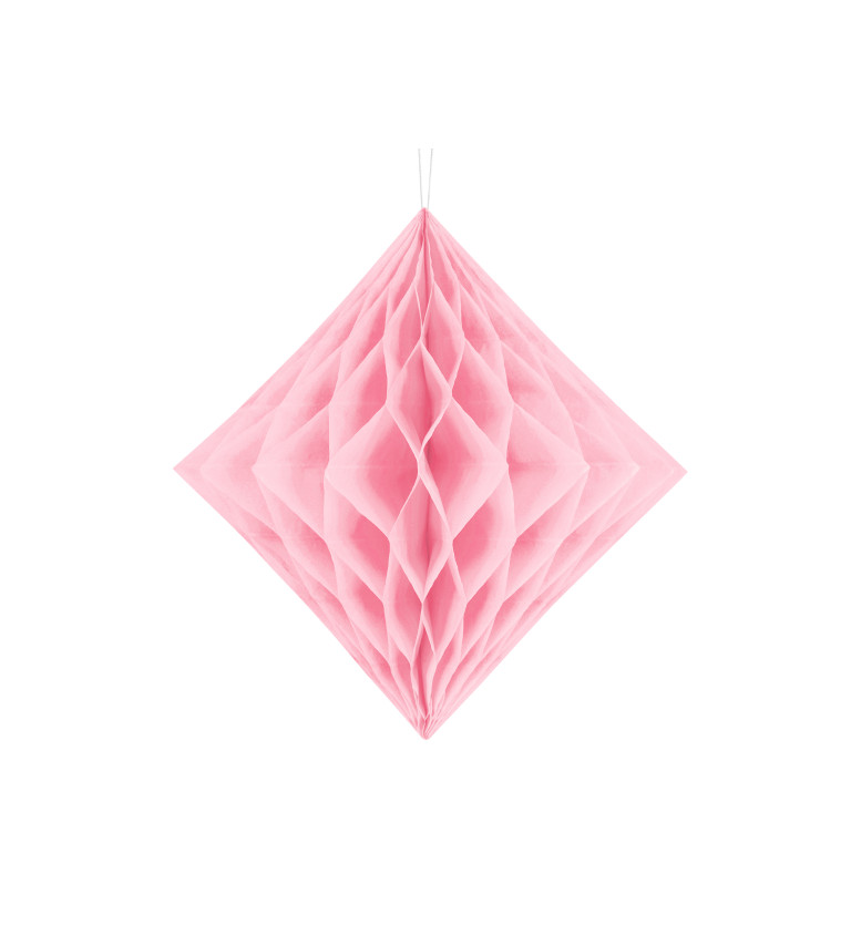 Lampion diamant - světle růžový