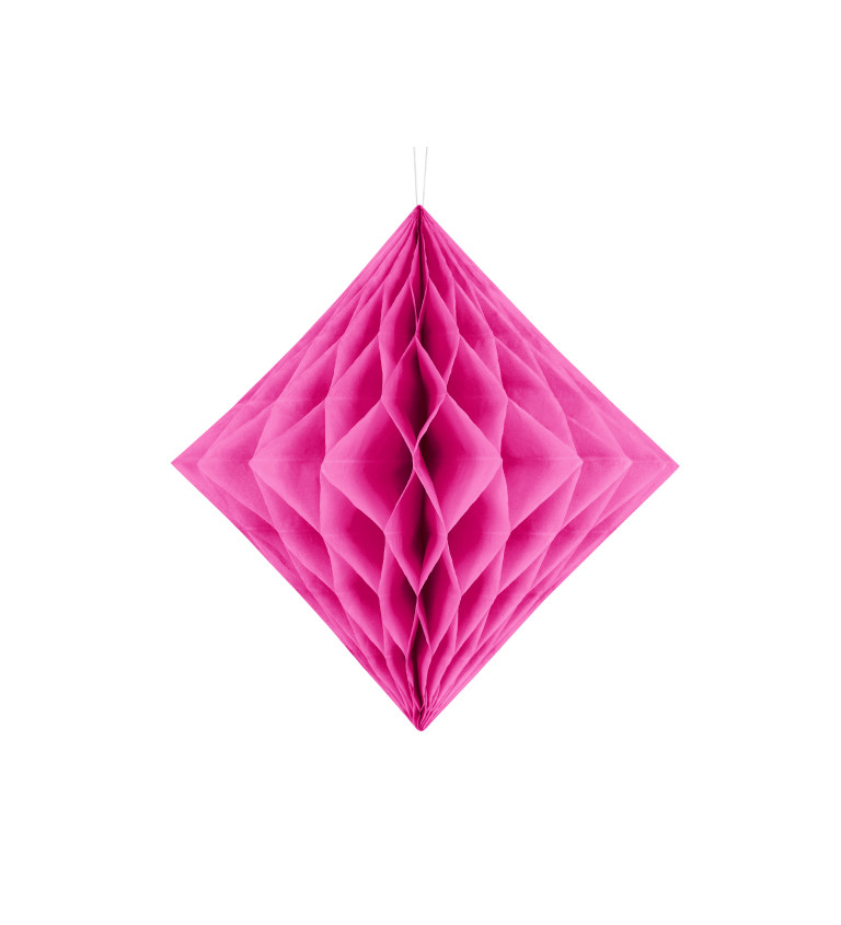 Lampion diamant - tmavě růžový