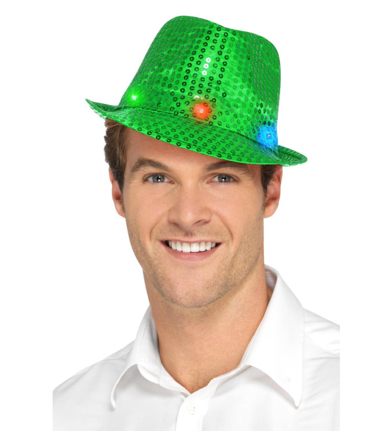 Light Up klobouk - zelený