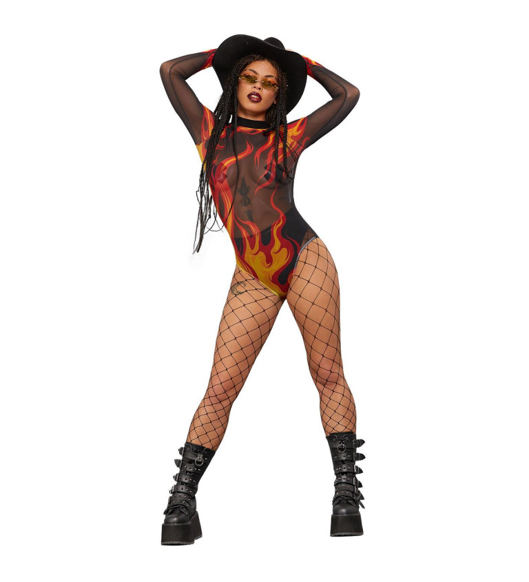 Flame dámský bodysuit - S