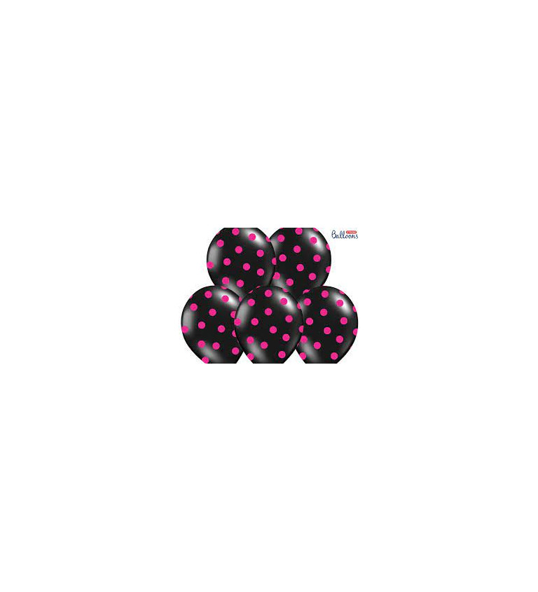 Balónky- černé s puntíkama