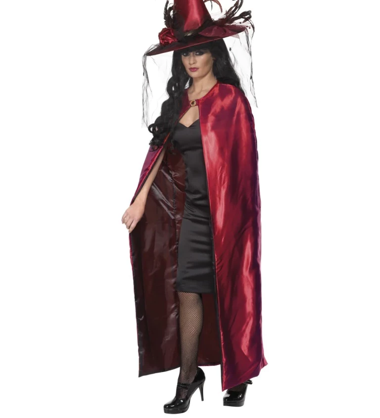 Čarodějnický plášť deluxe - barva červená