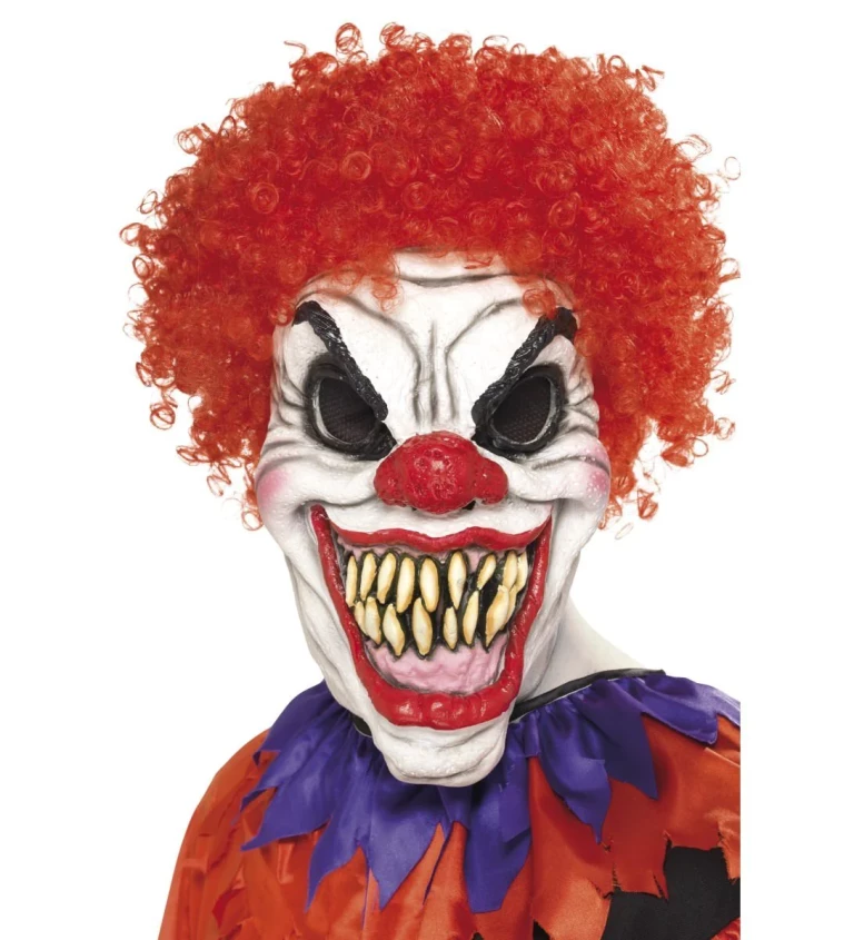 Maska - Strašidelný klaun II, barva červená