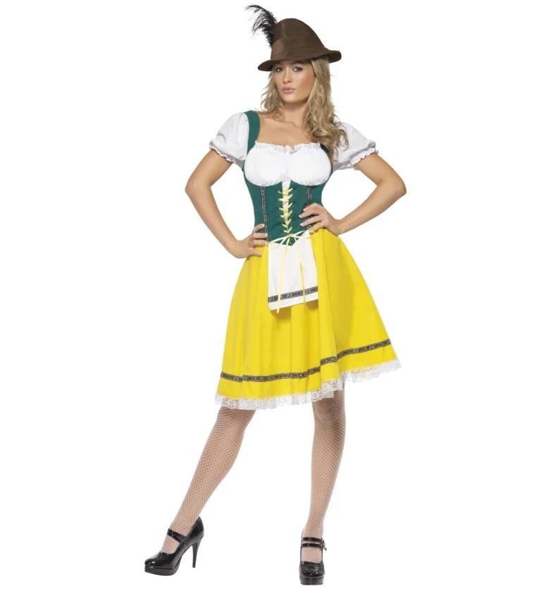 Kostým - Oktoberfest dámský, barva žlutá