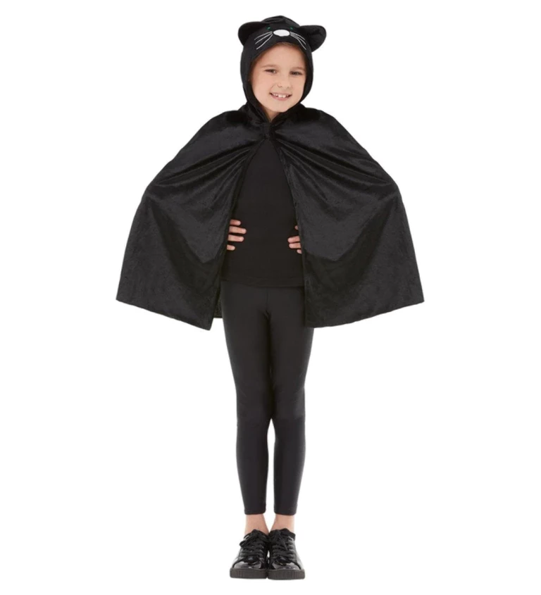 Černý kočičí plášť pro děti