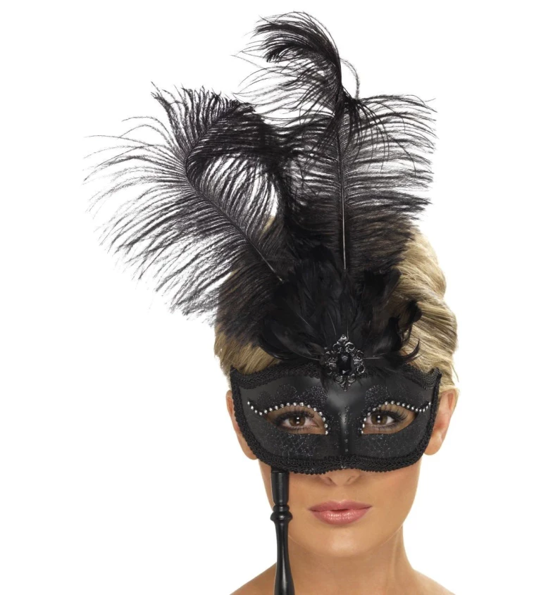 Benátská maska Masquerade Queen - černá