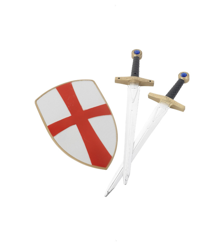 Dva meče a štít s motivem kříže