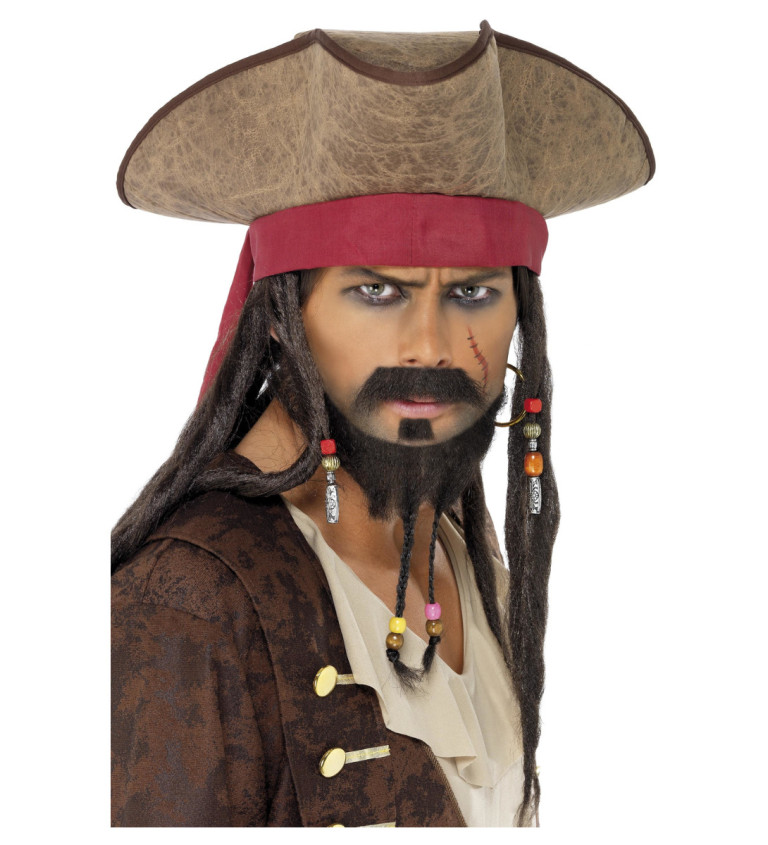 Pirátský klobouk - Pirát z karibiku (dready)