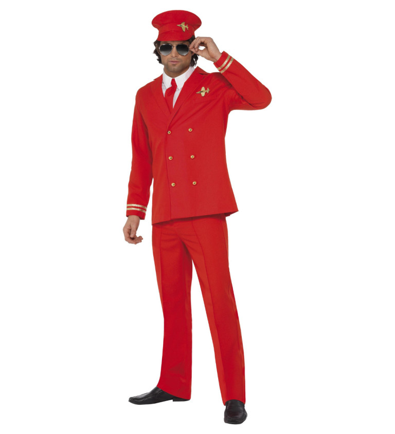 Kostým - Pilot, barva červená