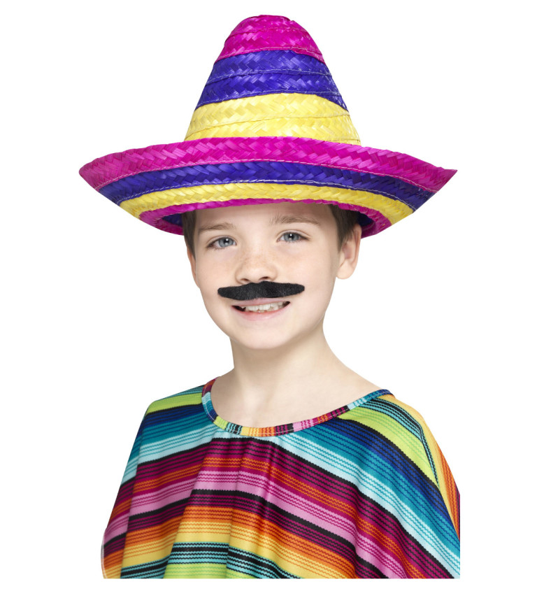 Dětské pruhované sombrero - barevné