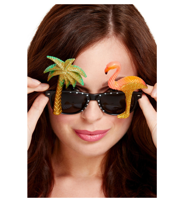 Brýle - Plameňák s palmou
