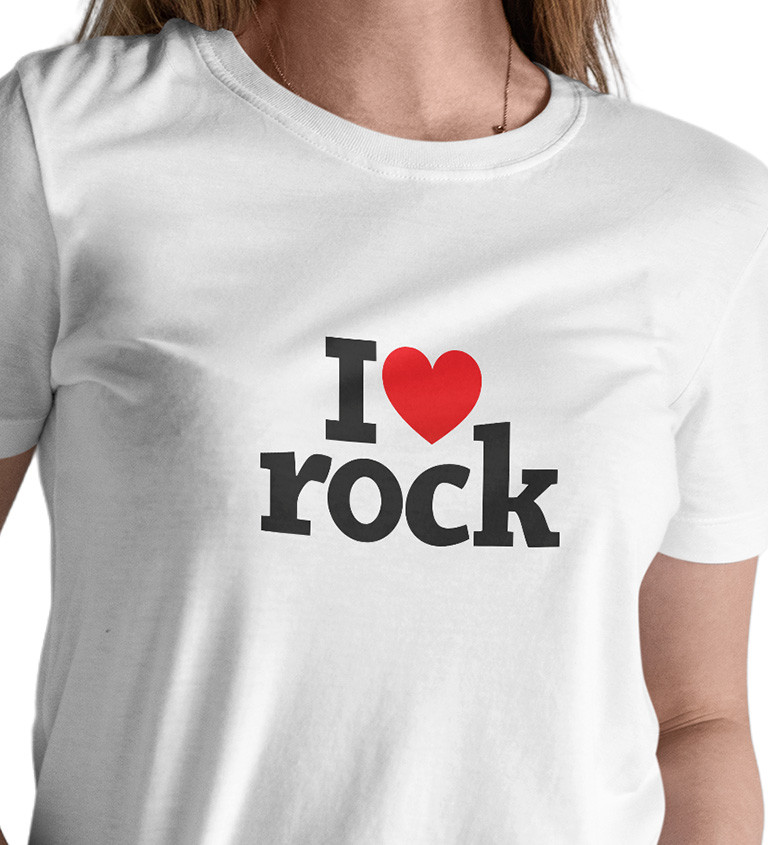 Dámské triko bílé - I love rock