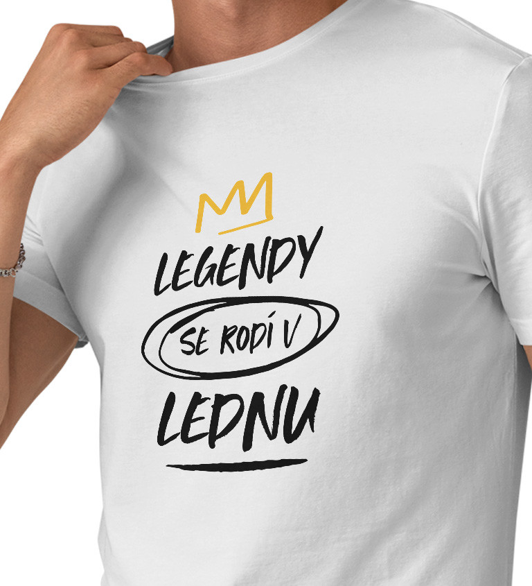 Pánské triko bílé - Legendy se rodí v lednu