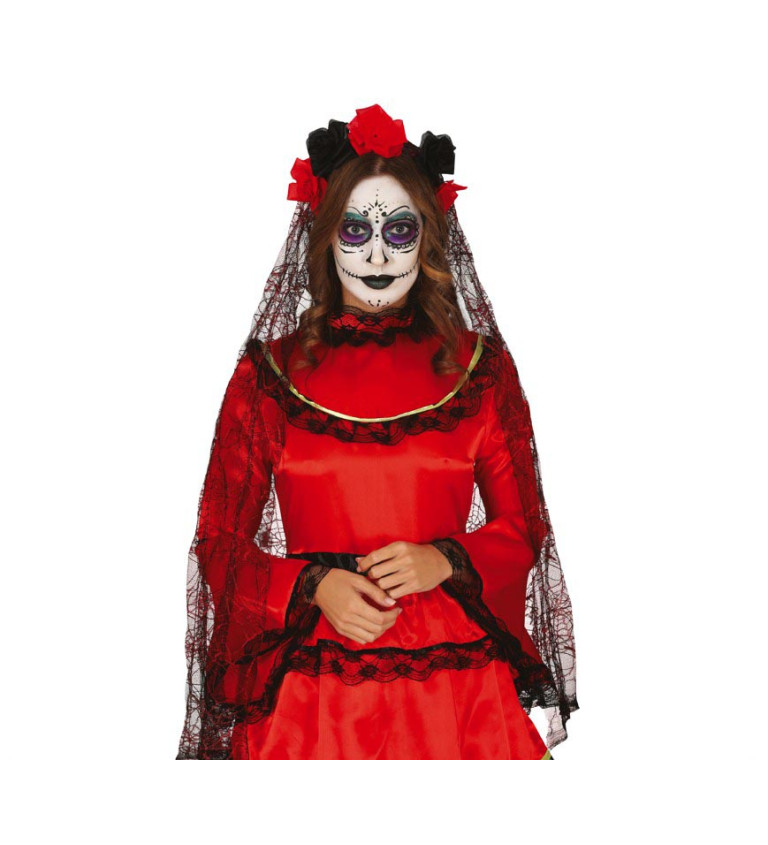 Černé a červené květiny s vévodou