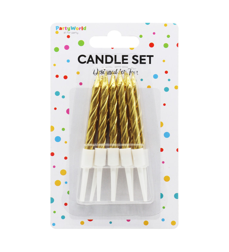 Spirálové svíčky zlaté