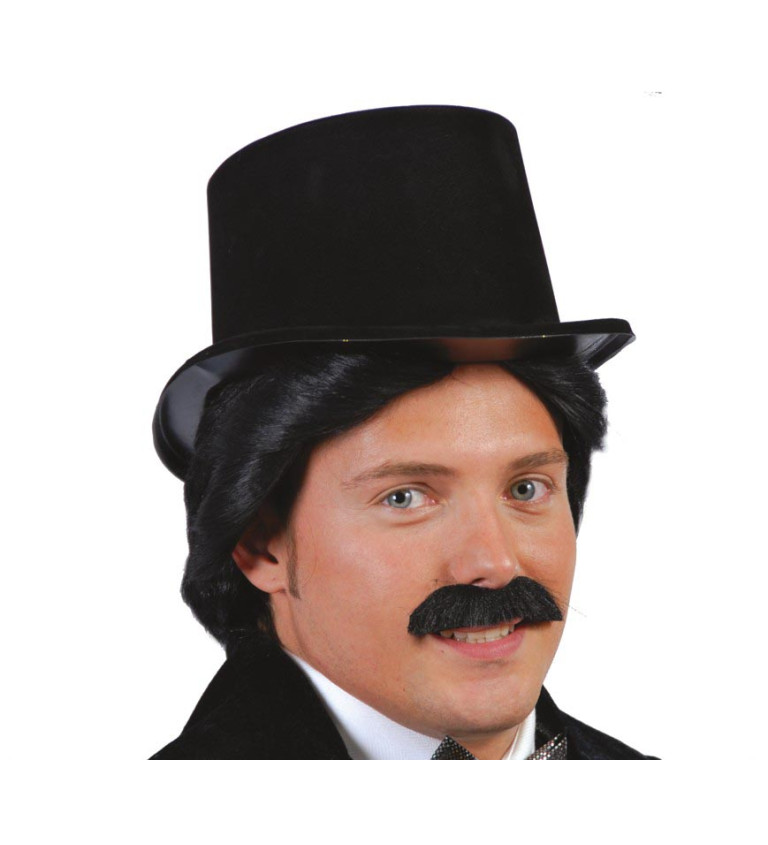 Semišový cylindr černý