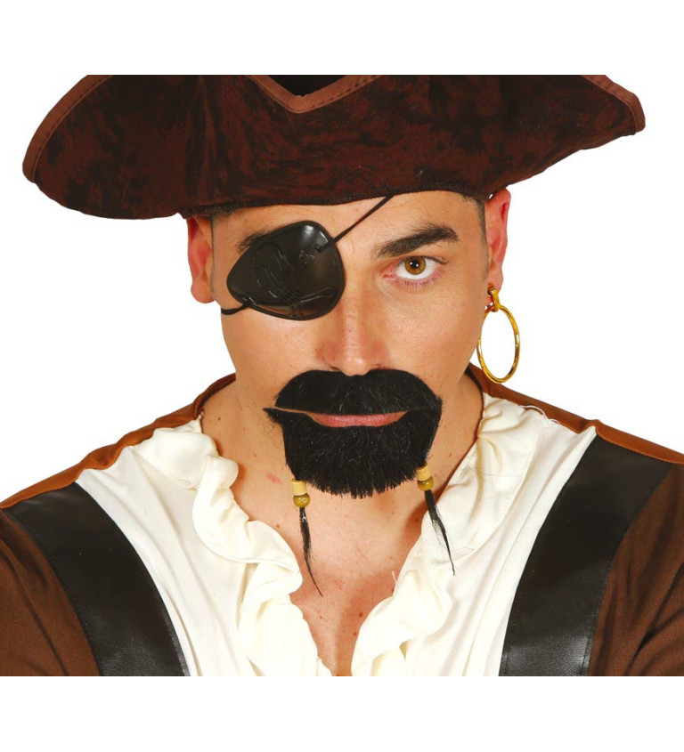 Pirátská páska na oko a náušnice