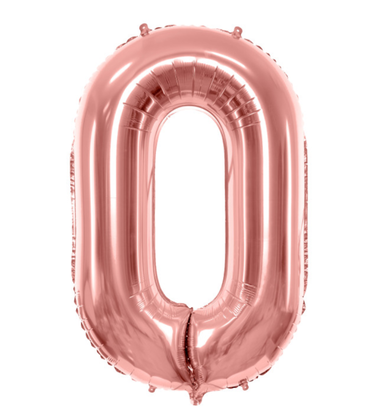 Rosegold balónek číslice 0