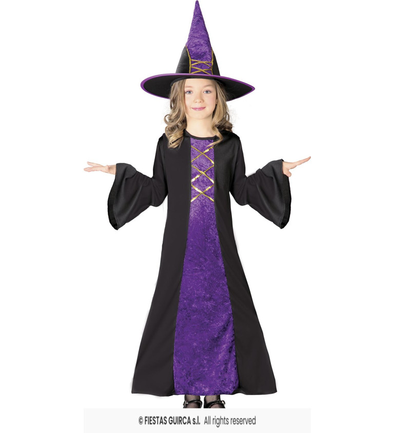 Dětský kostým Fialová čarodějka
