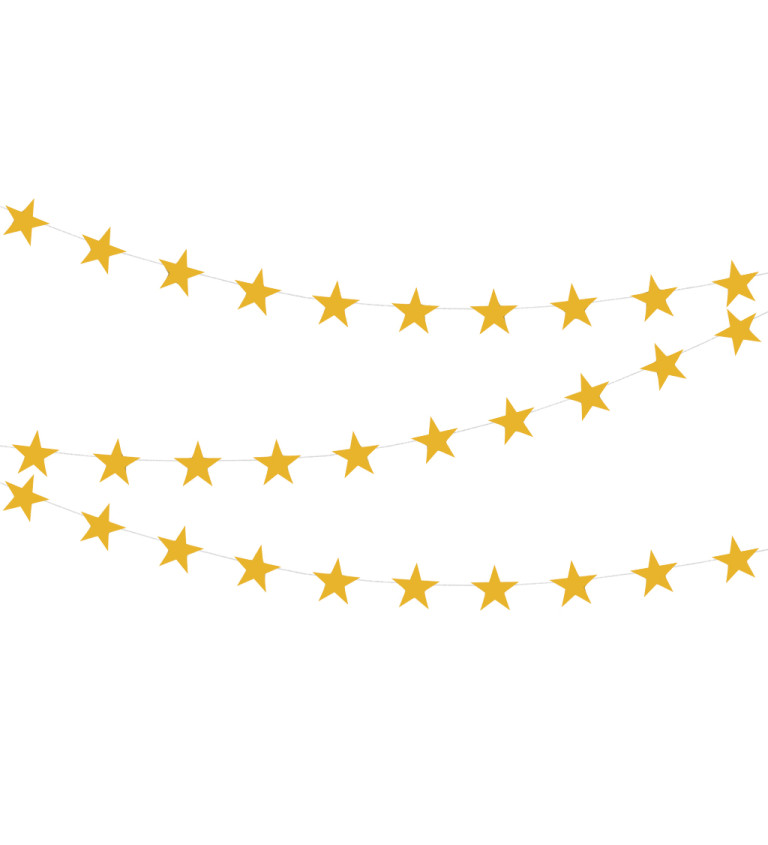 Girlanda hvězdy zlatá