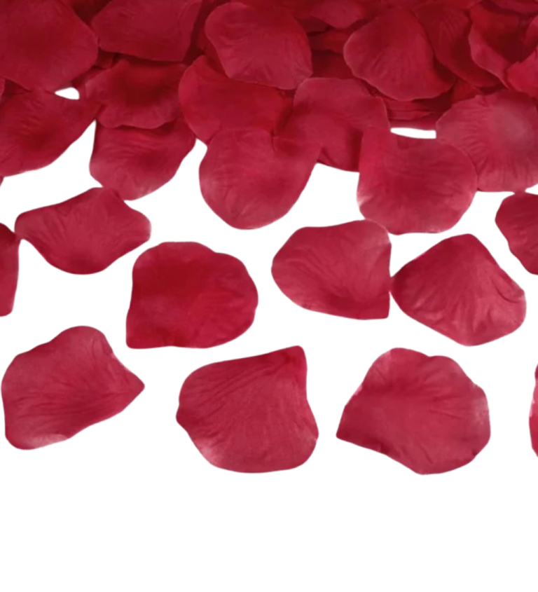 Vínové okvětní lístky růží