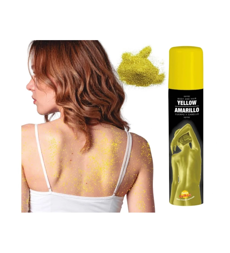Sprej na vlasy a tělo - žlutý