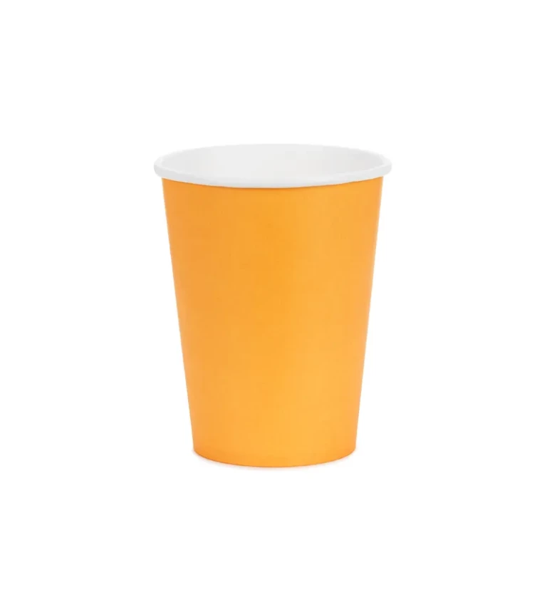 Papírové kelímky - světle oranžové 6 ks