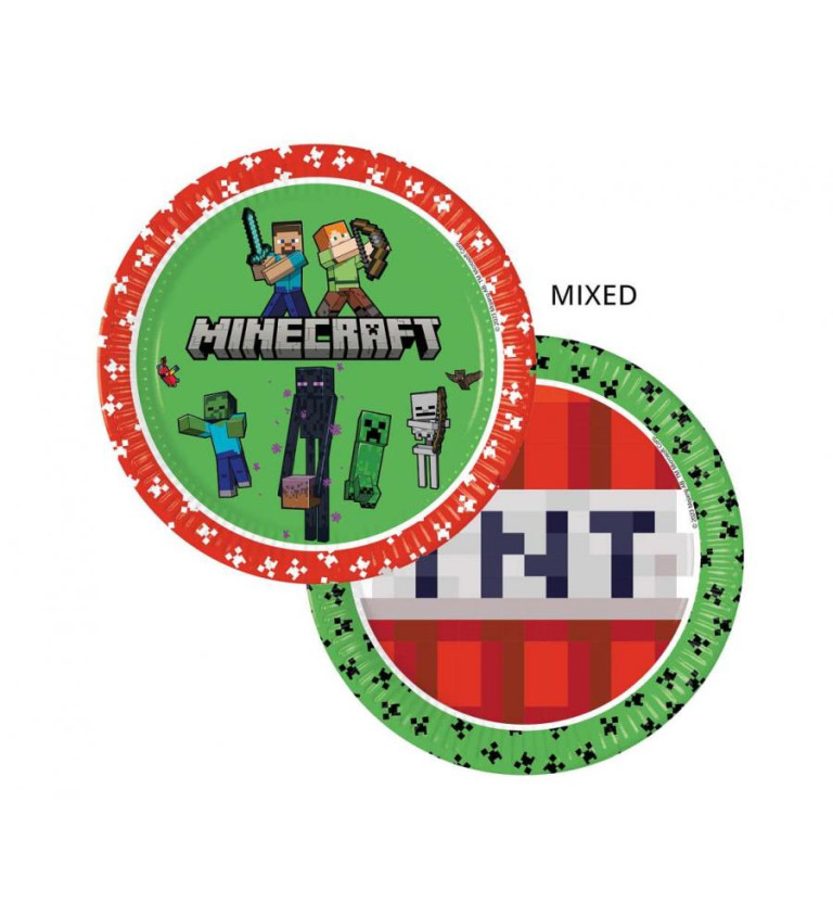 Papírové talíře - Minecraft 8 ks
