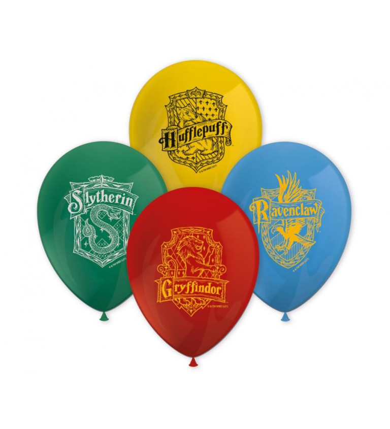 Sada latexových balónků - Harry Potter Hogwarts Houses 8 ks 28 cm